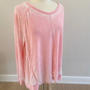 GREEN TEA Slouchy Long Sleeve Lightweight Pink Top
